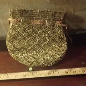 Elegant Gold Beaded Women's Bag